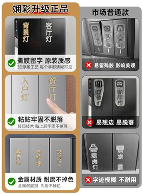 灯开关标识贴家用标签电表箱面板插座装饰贴纸高级感2026立体