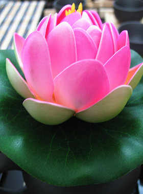 仿真荷花灯水池装饰水池鱼缸莲花灯田园风佛堂装饰池塘造景摆件