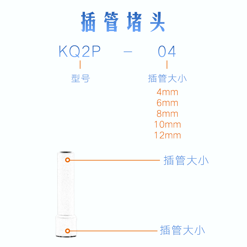 CKT接头堵头直接堵接头KB2P/KQ2P-04/06/08/10/12插管接头堵头 - 图0