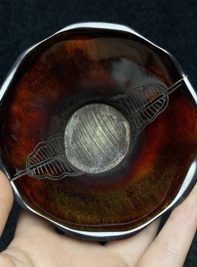 古玩收藏老物件老木器老首饰黑檀木镶嵌玉石首饰盒内珍藏牛角