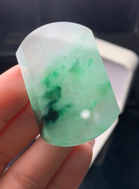 古玩旧藏高冰翡翠平安无事牌吊坠冰种飘花男女无事牌挂件送礼