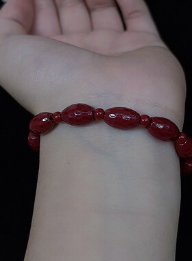 朱砂手串男女款米珠本命年转运珠手链饰品情侣礼物