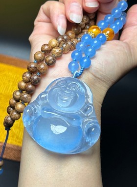 紫舒俱来弥勒佛吊坠大肚佛项链搭配沉香毛衣链吉祥物挂件礼物