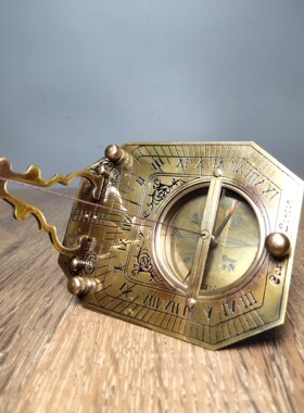 大航海罗盘木质收纳盒摆件