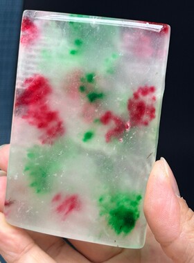 古玩旧藏翠玉吊坠无事牌缅甸玉石冰种辣绿正品原创新款