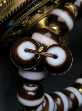 旧藏回流老料高油包浆一线药师天珠玛瑙老珠子配珠手链手串手饰