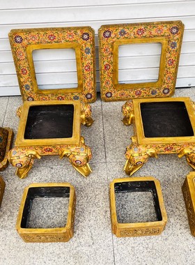 旧藏纯铜鎏金景泰蓝香薰炉明清太平有象五层炉大尺寸复古装饰摆件