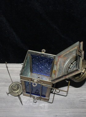 古玩收藏仿古铜器方形提马灯老式煤油灯复古怀旧老物件老式煤油灯