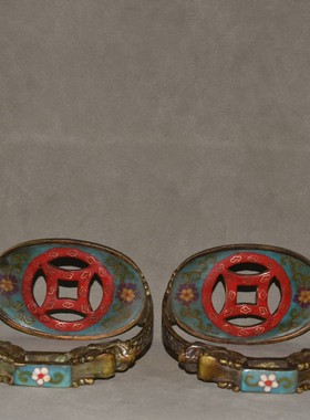 内蒙古马镫景泰蓝龙头马蹬一对黄铜马蹬马匹装备马术表演铜制马镫