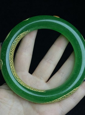 古玩旧藏大清乾隆御制漆器收藏盒内珍藏刻工描金手镯一套一盒