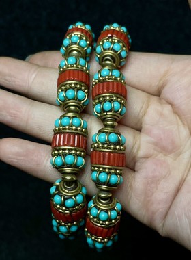 古玩旧藏花梨木镶螺钿首饰盒内珍藏尼泊尔回流手串手链送礼佳品