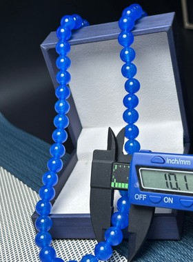 翡翠色小米珠万能扣锁骨链阳海蓝宝玉项链吊坠新中式国风毛衣链