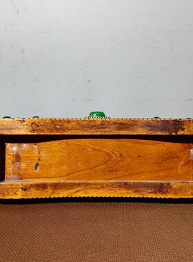 古玩杂项收藏浮雕工艺吉祥如意花梨木镶嵌宝石龙头枕头机关盒子