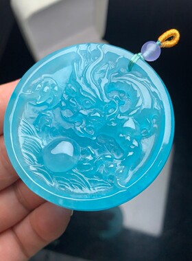 缅甸老坑帝王翡翠特大号龙行天下高冰霸气男款观音吊坠玉石挂件