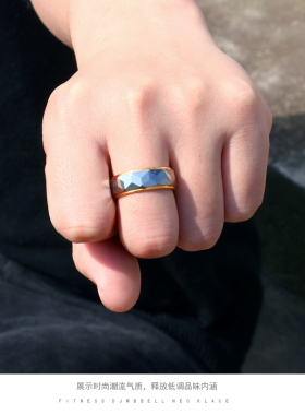 男士钨金单身风学生刻字食指环