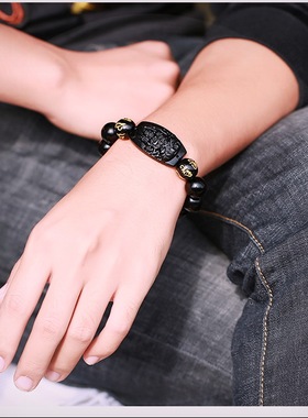 黑曜石生肖守护神本命佛手链