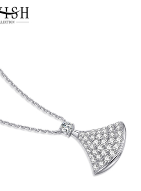 AWISH满镶小裙子项链S925银项链吊坠