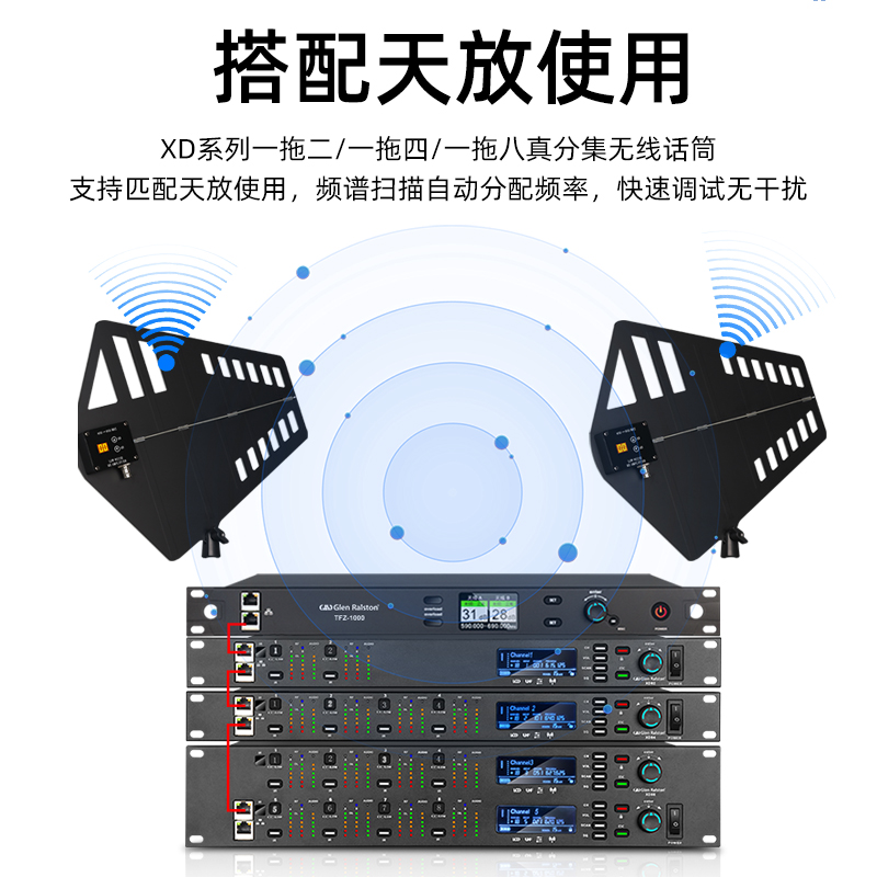 Glen ralston/格伦士顿无线话筒一拖二四八麦克风家用ktv演出会议 - 图1