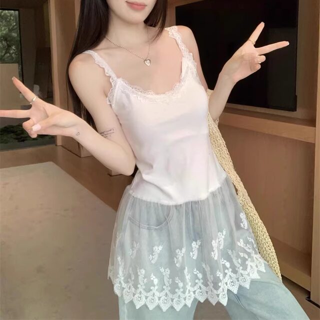 Camisole + ເສື້ອຢືດແຂນຍາວ ປ້ອງກັນແດດ
