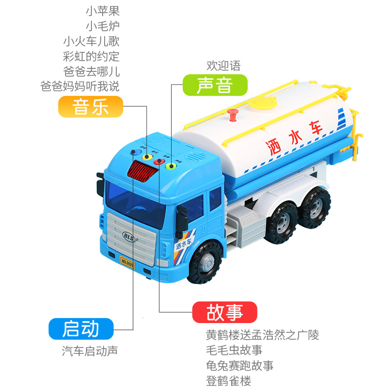 惯性玩具汽车洒会喷水清洁工程车 勤创母婴惯性/回力/滑行玩具