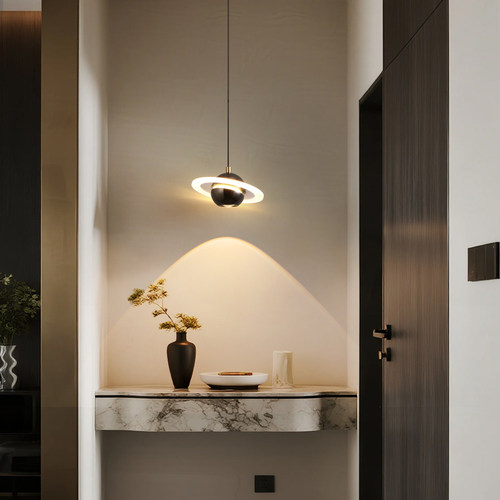 主卧室床头吊灯2026新款行星单头小吊灯设计师儿童玄关吧台吊线灯 - 图0