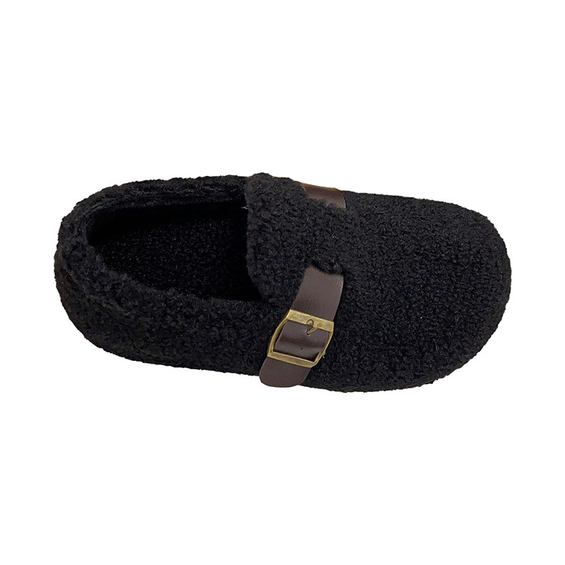 毛毛勃肯鞋女外穿包头懒人鞋2025秋冬季新款金属扣带一脚蹬豆豆鞋,淘宝优惠券,粉丝福利购,淘宝优惠卷