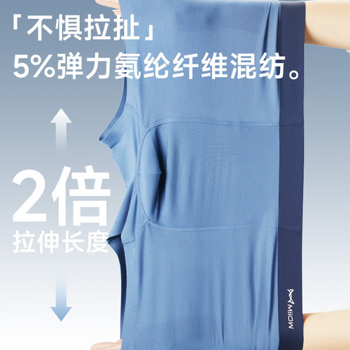 猫人男士内裤男生冰丝莫代尔凉感抗菌无痕四角裤短裤男式平角裤头 - 图2