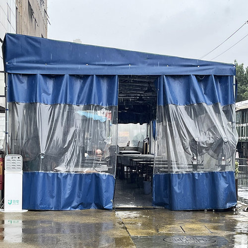 定制雨棚推拉移动停车棚车棚家用伸缩篷遮阳折叠车库蓬子帐篷夜市 - 图2