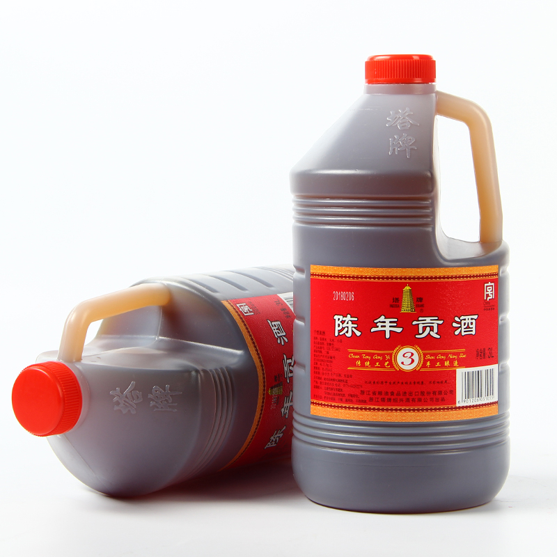 塔牌黄酒三年陈贡酒3L*2壶桶装干型手工酒绍兴特产黄酒调味自饮酒-图0