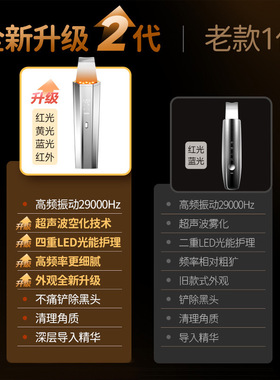 超声波黑头铲皮机电动铲皮刀光子美容仪去粉刺深层毛孔清洁仪器