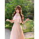 LazyDidi Pink Dai Peach Blossom Pearl Yun Jingui Embroidery ອຸດສາຫະກໍາຫນັກແບບຈີນແບບໃຫມ່ຊຸດສີ່ປຸ່ມປຸ່ມເທິງ draped Pants