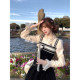 Lazy Didi Tuscany Heavy Industry Classic Fake Two-piece Collection Retro Puff Sleeve Palace Lace Shirt