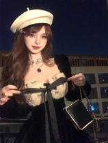 Lazy Didi Venus Velvet Double Layer Fine Shiny Gold Dress Fluffy with dress Dress Birthday dress