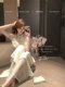 Lazy Didi Corner Waist New Chinese Tencel Embroidery Suit Button Embroidered Lace Top Trousers Half Split Trousers