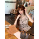 LazyDidi retro plaid twist slimming top