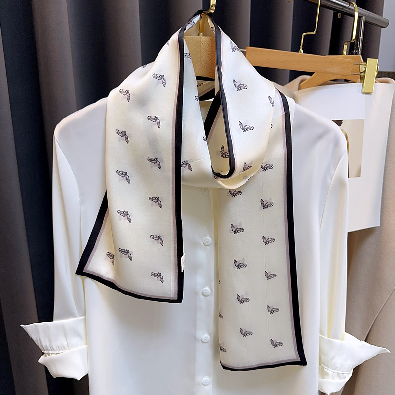 100%桑蚕丝长条丝巾女2025新款春秋冬高级感真丝围巾领巾装饰送礼,淘宝优惠券,粉丝福利购,淘宝优惠卷