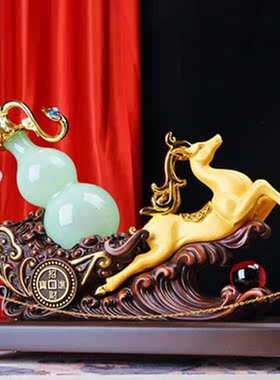 工艺品摆件路路发财葫芦客厅玄关办公室装饰招财乔迁开业高档礼品