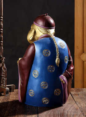 铜工艺品摆件大财主彩绘招财进宝财源广进家居办公室开业礼品