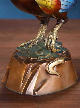 公鸡一鸣惊人装饰品铜摆件