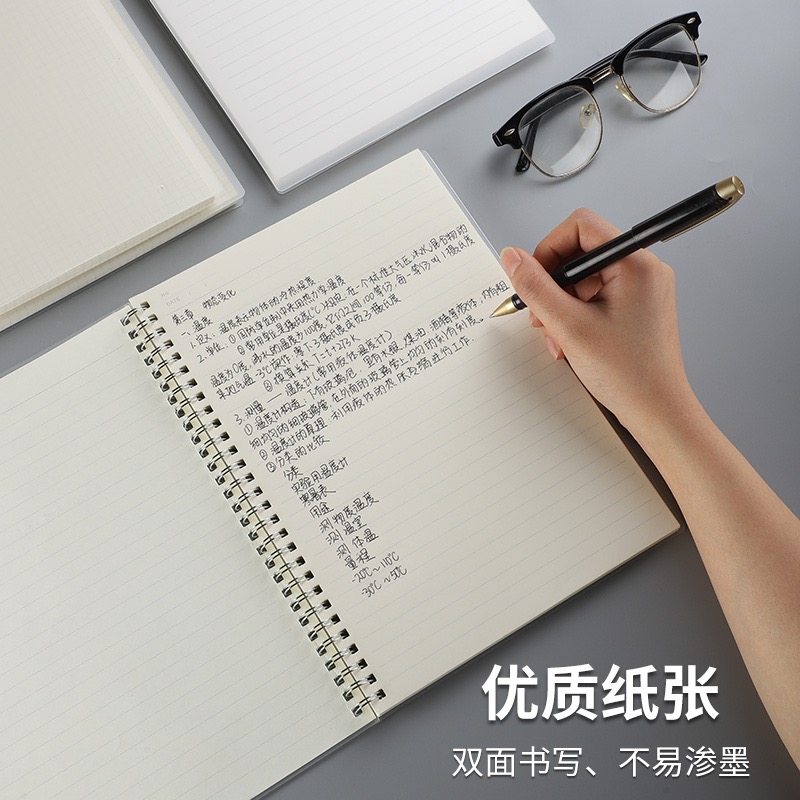 MUJI/无印良品日程本笔记本再生纸横线厚型双环空白线圈本记事本-图0