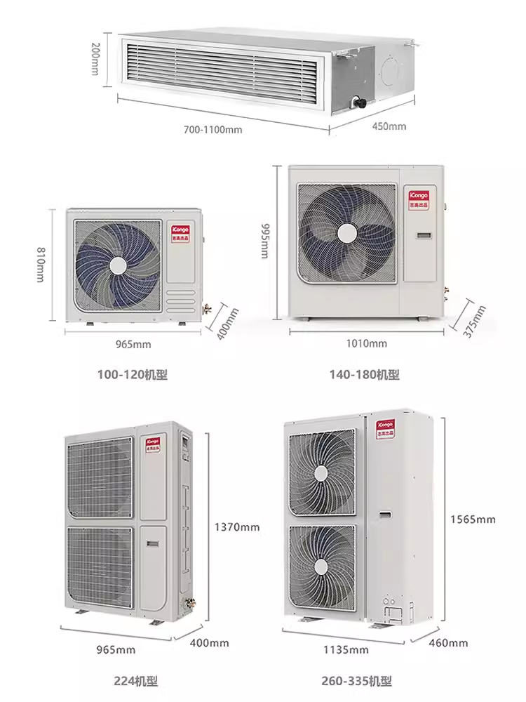 志高中央空调家用一拖四拖三五六5匹6匹p风管机全直流变频多联机-图2