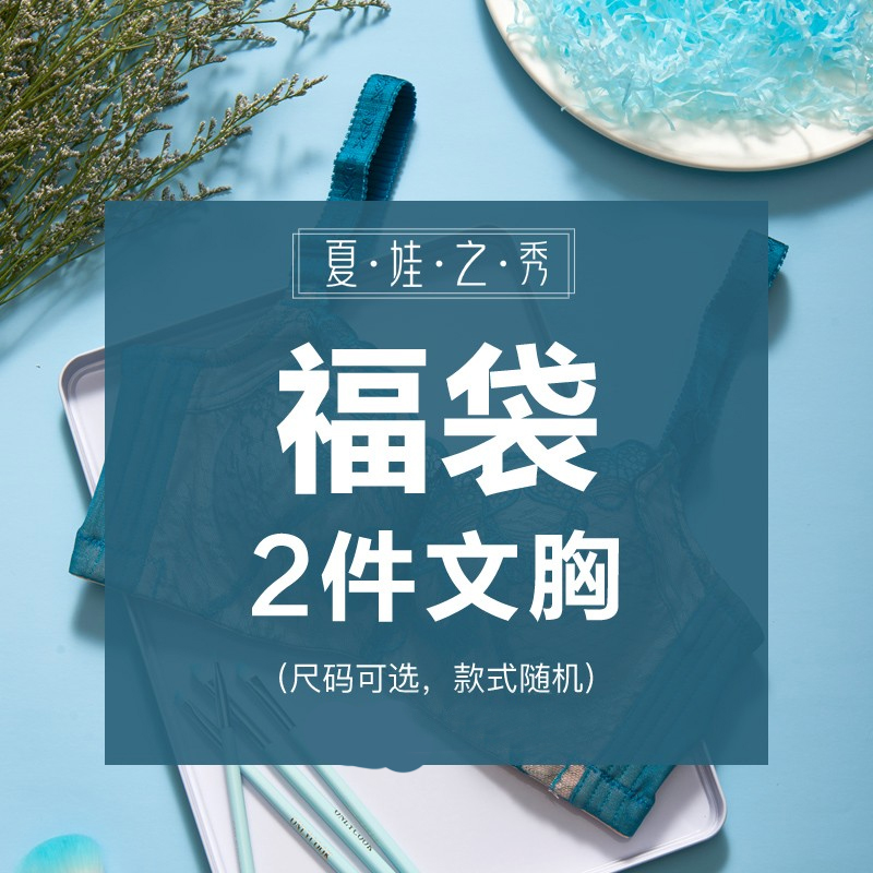 【盲盒】2件装夏娃之秀性感透气舒适文胸女聚拢女士内衣小胸罩