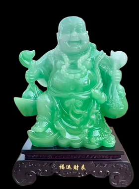 玉石弥勒佛摆件招财风水家居装饰