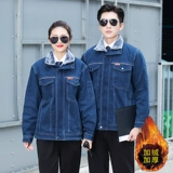 Утепленный джинсовый пуховик, комбинезон, куртка, увеличенная толщина, защита от ожогов