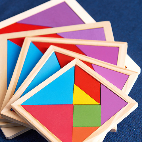 七巧板小学生专用一年级智力拼图幼儿园教具儿童早教益智玩具拼板 - 图1