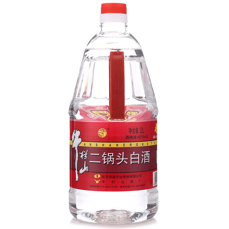 牛栏山二锅头白酒42度2L桶2L*6桶清香型白酒泡药牛桶箱装送礼酒水