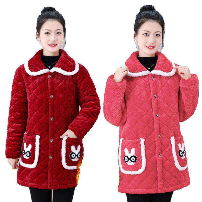 四川省服冬季加绒加厚保暖罩衣棉衣防寒宽松大码棉外套女装家居服,淘宝优惠券,粉丝福利购,淘宝优惠卷