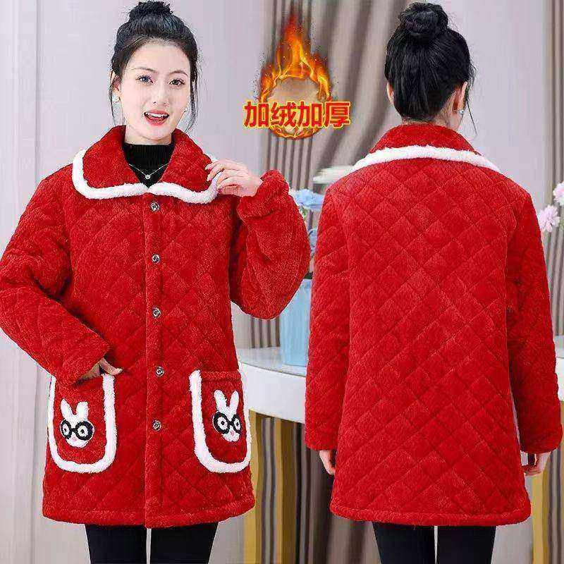 四川省服冬季加绒加厚保暖罩衣棉衣防寒宽松大码棉外套女装家居服,淘宝优惠券,粉丝福利购,淘宝优惠卷