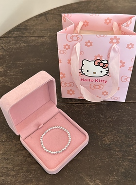 999纯银圆珠手链女ins风亲子款宝宝大人同款银手串送闺蜜生日礼物