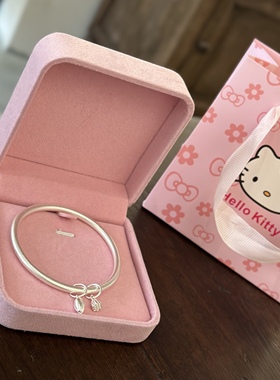 纯银999手镯女复古年轻款古法实心两世欢足银镯子送女友生日礼物